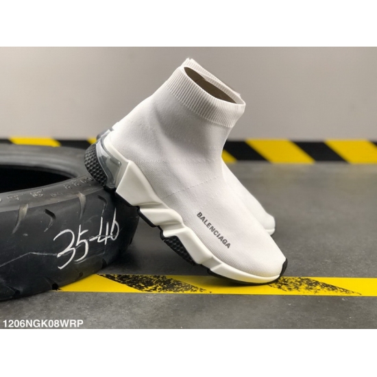Balencia socks elastic woven surface Men Women Shoes White Balencia socks elastic woven surface Men Women Shoes White