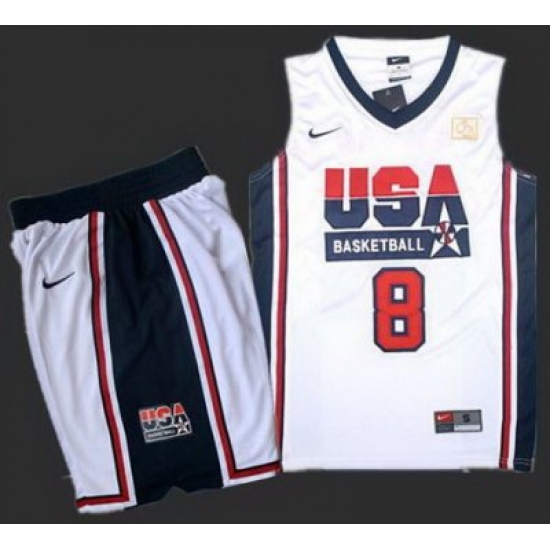 USA Basketball Retro 1992 Olympic Dream Team White Jersey & Shorts Suit #8 Scottie Pippen USA Basketball Retro 1992 Olympic Dream Team White Jersey & Shorts Suit #8 Scottie Pippen