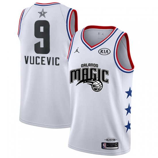 Magic #9 Nikola Vucevic White Basketball Jordan Swingman 2019 All Star Game Jersey Magic #9 Nikola Vucevic White Basketball Jordan Swingman 2019 All Star Game Jersey