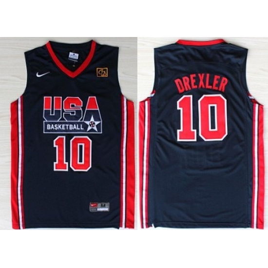 1992 Olympics Team USA 10 Clyde Drexler Navy Blue Swingman Jersey 1992 Olympics Team USA 10 Clyde Drexler Navy Blue Swingman Jersey