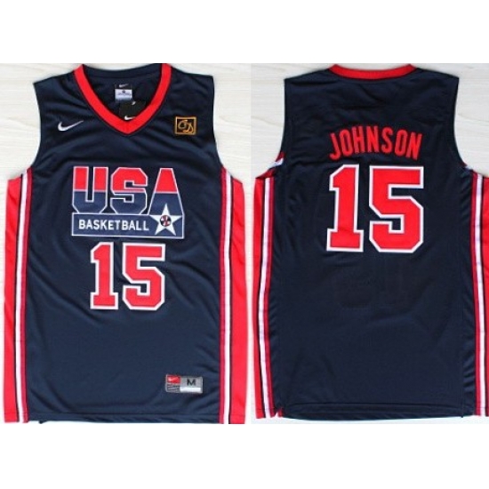 1992 Olympics Team USA 15 Magic Johnson Navy Blue Swingman Jersey 1992 Olympics Team USA 15 Magic Johnson Navy Blue Swingman Jersey