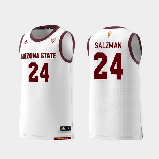 Men Arizona State Sun Devils Jordan Salzman White Replica College Basketball Jersey Men Arizona State Sun Devils Jordan Salzman White Replica College Basketball Jersey