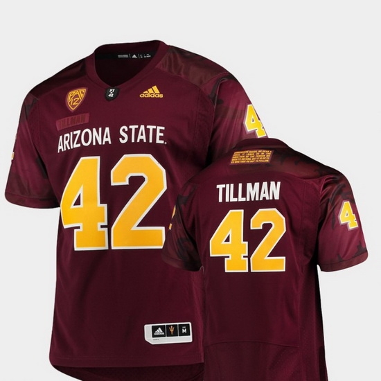 Men Arizona State Sun Devils Pat Tillman 42 Maroon Game Special Premier Jersey Men Arizona State Sun Devils Pat Tillman 42 Maroon Game Special Premier Jersey