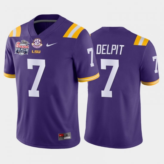 LSU Tiger Grant Delpit Purple Away Men'S Jersey LSU Tiger Grant Delpit Purple Away Men'S Jersey