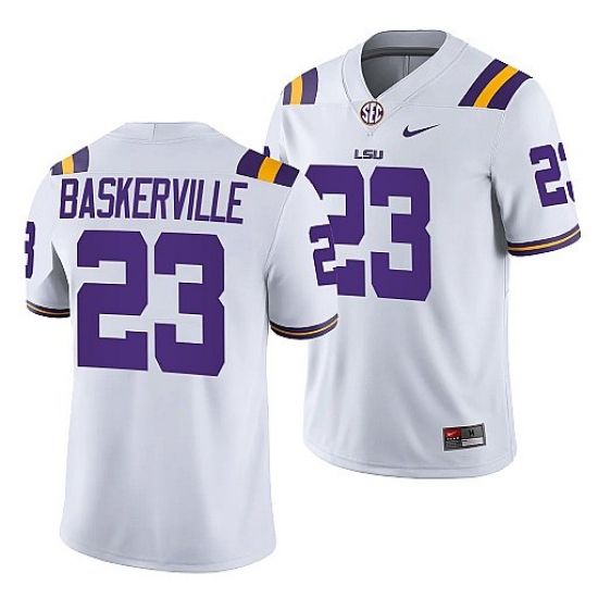 Lsu Tigers Micah Baskerville White College Football Men Jersey Lsu Tigers Micah Baskerville White College Football Men Jersey