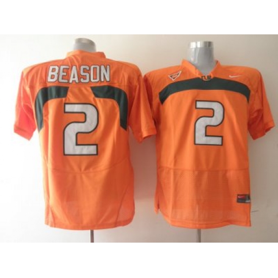 Hurricanes #2 Jon Beason Orange Embroidered NCAA Jerseys Hurricanes #2 Jon Beason Orange Embroidered NCAA Jerseys