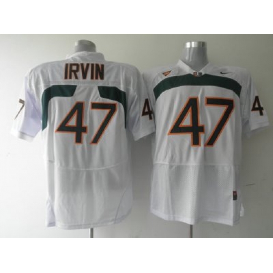 Hurricanes #47 Michael Irvin White Embroidered NCAA Jerseys Hurricanes #47 Michael Irvin White Embroidered NCAA Jerseys