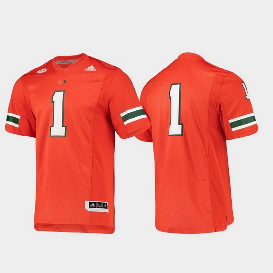 Men Miami Hurricanes 1 Orange Premier Football Jersey Men Miami Hurricanes 1 Orange Premier Football Jersey