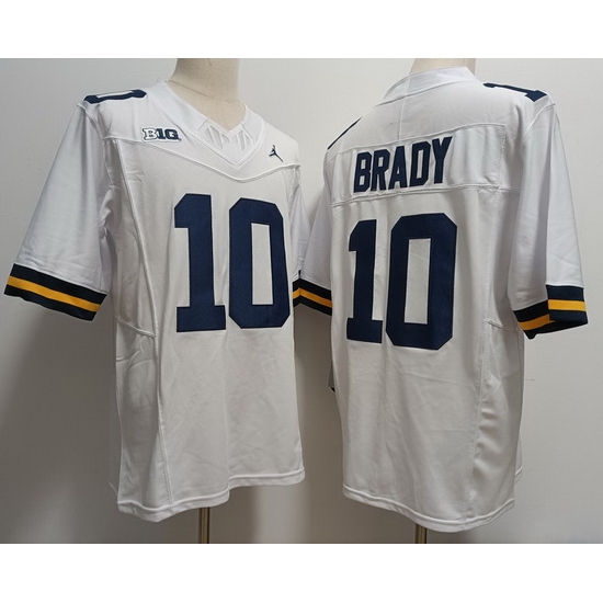 Men Michigan Wolverines #10 Tom Brady White 2023 F U S E College Football Jersey Men Michigan Wolverines #10 Tom Brady White 2023 F U S E College Football Jersey
