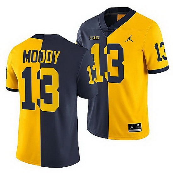 Michigan Wolverines 2021 22 Jake Moody Navy Maize Split Edition College Football Jersey Michigan Wolverines 2021 22 Jake Moody Navy Maize Split Edition College Football Jersey