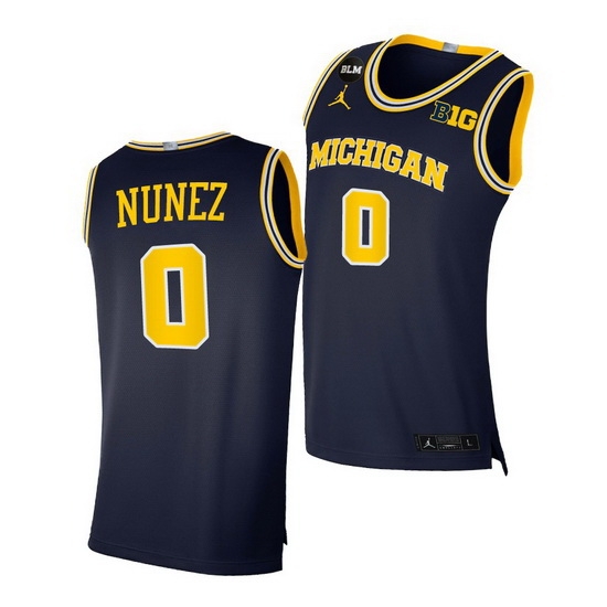 Michigan Wolverines Adrien Nunez 2021 Big Ten Regular Season Champions Blm Navy Jersey Michigan Wolverines Adrien Nunez 2021 Big Ten Regular Season Champions Blm Navy Jersey