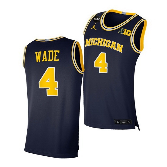 Michigan Wolverines Brandon Wade 2021 Big Ten Regular Season Champions Blm Navy Jersey Michigan Wolverines Brandon Wade 2021 Big Ten Regular Season Champions Blm Navy Jersey