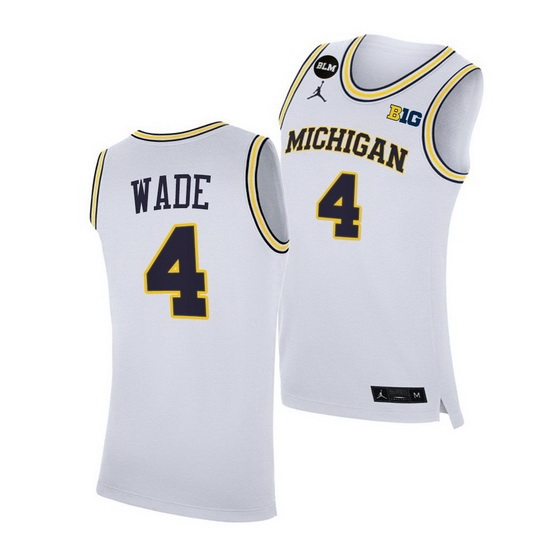Michigan Wolverines Brandon Wade 2021 Big Ten Regular Season Champions Blm White Jersey Michigan Wolverines Brandon Wade 2021 Big Ten Regular Season Champions Blm White Jersey