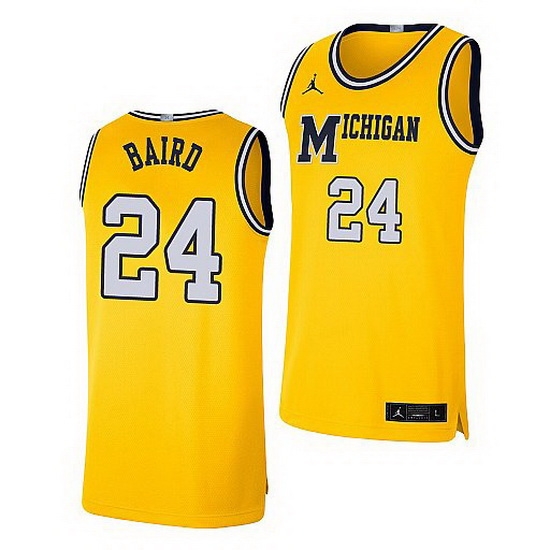 Michigan Wolverines C.J. Baird Maize Retro Limited Basketball Jersey Michigan Wolverines C.J. Baird Maize Retro Limited Basketball Jersey