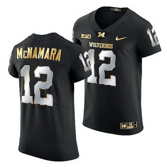 Michigan Wolverines Cade Mcnamara 2021 22 Golden Edition Elite Football Black Jersey Michigan Wolverines Cade Mcnamara 2021 22 Golden Edition Elite Football Black Jersey