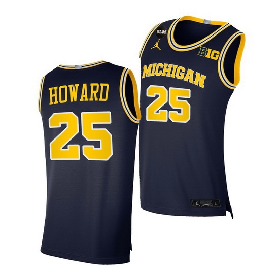 Michigan Wolverines Jace Howard 2021 Big Ten Regular Season Champions Blm Navy Jersey Michigan Wolverines Jace Howard 2021 Big Ten Regular Season Champions Blm Navy Jersey