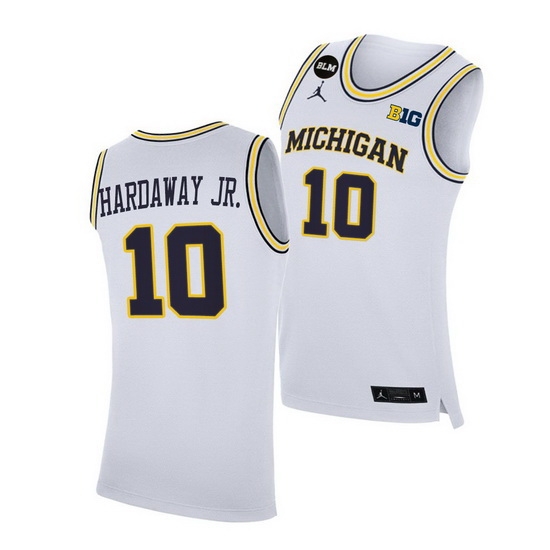 Michigan Wolverines Tim Hardaway Jr. 2021 Big Ten Regular Season Champions Blm White Jersey Michigan Wolverines Tim Hardaway Jr. 2021 Big Ten Regular Season Champions Blm White Jersey