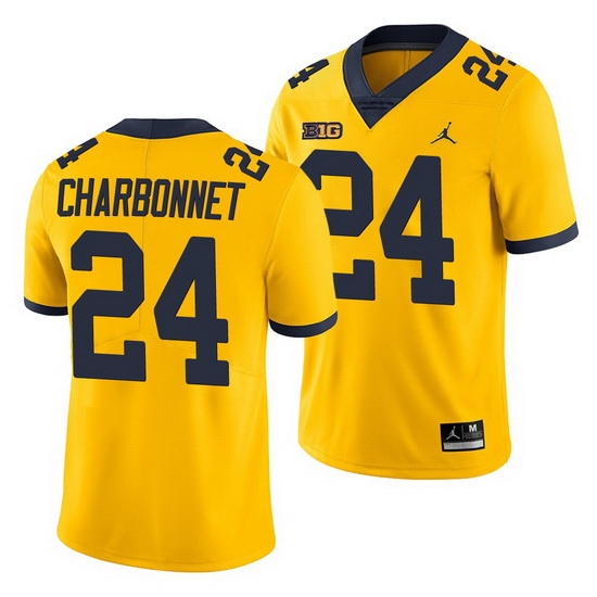Michigan Wolverines Zach Charbonnet Yellow Game Men'S Jersey Michigan Wolverines Zach Charbonnet Yellow Game Men'S Jersey