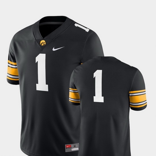 Men Iowa Hawkeyes 1 Black College Football 2018 Game Jersey Men Iowa Hawkeyes 1 Black College Football 2018 Game Jersey