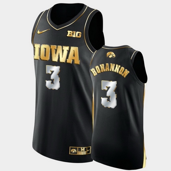 Men Iowa Hawkeyes Jordan Bohannon Golden Edition Black Authentic Limited Jersey Men Iowa Hawkeyes Jordan Bohannon Golden Edition Black Authentic Limited Jersey
