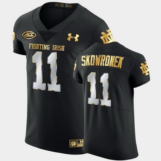 Men Notre Dame Fighting Irish Ben Skowronek Golden Edition Black Authentic Jersey Men Notre Dame Fighting Irish Ben Skowronek Golden Edition Black Authentic Jersey