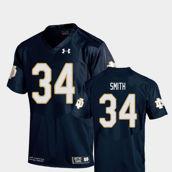 Men Notre Dame Fighting Irish Jahmir Smith 34 Navy College Football Replica Jersey Men Notre Dame Fighting Irish Jahmir Smith 34 Navy College Football Replica Jersey
