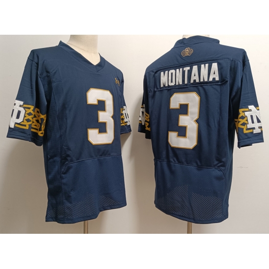 Men's Notre Dame Fighting Irish ##3 Joe Montana Blue Stitched Jersey Men's Notre Dame Fighting Irish ##3 Joe Montana Blue Stitched Jersey
