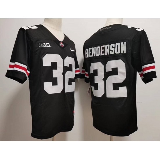 Men Nike Ohio State Buckeyes TreVeyon Henderson #32 Black College Football Jersey Men Nike Ohio State Buckeyes TreVeyon Henderson #32 Black College Football Jersey