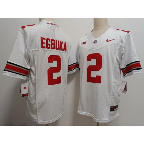Men Ohio State Buckeyes Emeka Egbuka #2 White F U S E Stitched NCAA Football Jersey Men Ohio State Buckeyes Emeka Egbuka #2 White F U S E Stitched NCAA Football Jersey