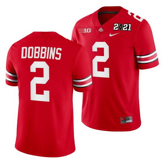 Ohio State Buckeyes J.K. Dobbins Scarlet 2021 Sugar Bowl Champions College Football Playoff College Football Playoff Jersey Ohio State Buckeyes J.K. Dobbins Scarlet 2021 Sugar Bowl Champions College Football Playoff College Football Playoff Jersey