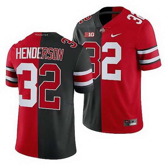 Ohio State Buckeyes Treveyon Henderson Scarlet Black Split Edition Men Jersey Ohio State Buckeyes Treveyon Henderson Scarlet Black Split Edition Men Jersey
