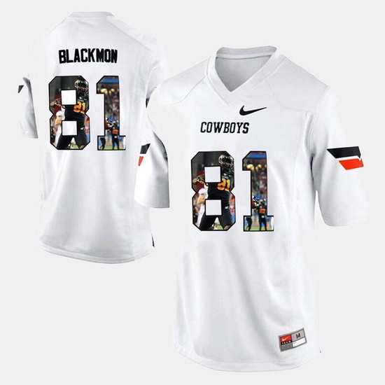 Men Oklahoma State Cowboys And Cowgirls Justin Blackmon Player Pictorial White Jersey Men Oklahoma State Cowboys And Cowgirls Justin Blackmon Player Pictorial White Jersey