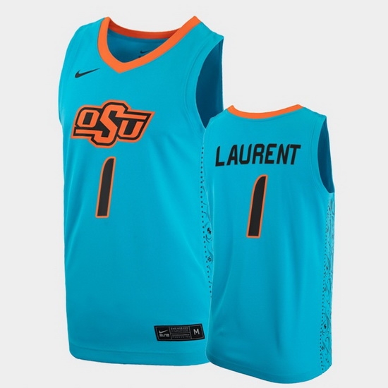 Men Oklahoma State Cowboys Jonathan Laurent College Basketball Blue Jersey Men Oklahoma State Cowboys Jonathan Laurent College Basketball Blue Jersey