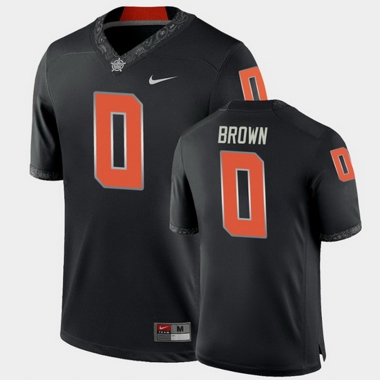 Men Oklahoma State Cowboys Ld Brown College Football Black Game Jersey Men Oklahoma State Cowboys Ld Brown College Football Black Game Jersey
