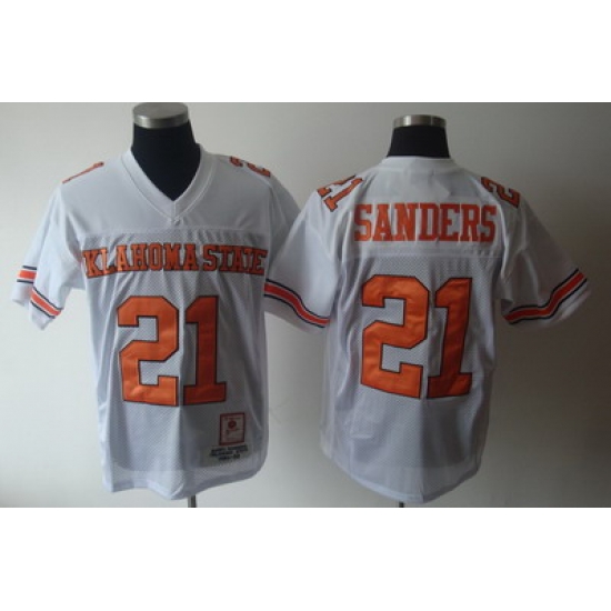 NEW BARRY SANDERS #21 OKLAHOMA STATE THROW BACK JERSEY NEW BARRY SANDERS #21 OKLAHOMA STATE THROW BACK JERSEY