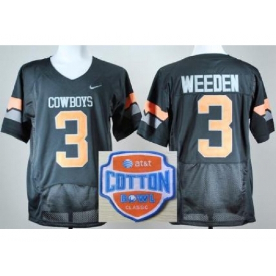 Oklahoma State Cowboys 3 Brandon Weeden Black Pro Combat College Football NCAA Jerseys 2014 AT & T Cotton Bowl Game Patch Oklahoma State Cowboys 3 Brandon Weeden Black Pro Combat College Football NCAA Jerseys 2014 AT & T Cotton Bowl Game Patch