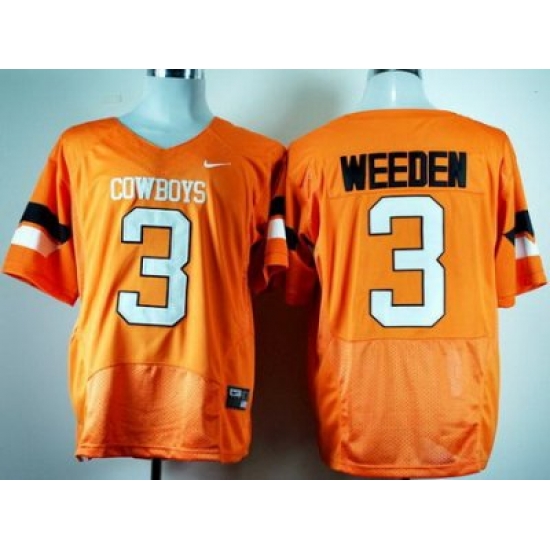 Oklahoma State Cowboys 3# Brandon Weeden Orange Pro Combat College Football NCAA Jerseys Oklahoma State Cowboys 3# Brandon Weeden Orange Pro Combat College Football NCAA Jerseys