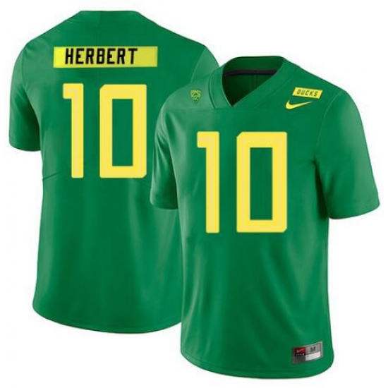 Men JUSTIN HERBERT JERSEY OREGON DUCKS #10 GREEN Men JUSTIN HERBERT JERSEY OREGON DUCKS #10 GREEN