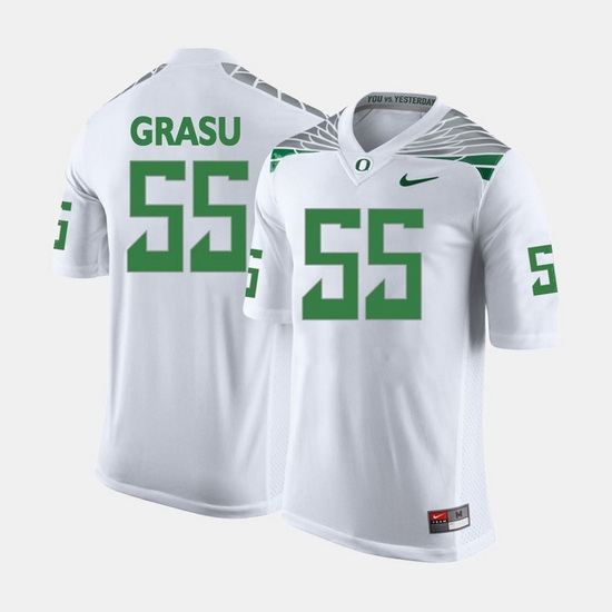 Men Oregon Ducks Hroniss Grasu College Football White Jersey Men Oregon Ducks Hroniss Grasu College Football White Jersey