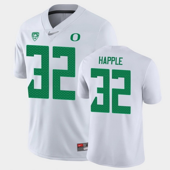 Men Oregon Ducks Jordan Happle Game White College Football Jersey Men Oregon Ducks Jordan Happle Game White College Football Jersey