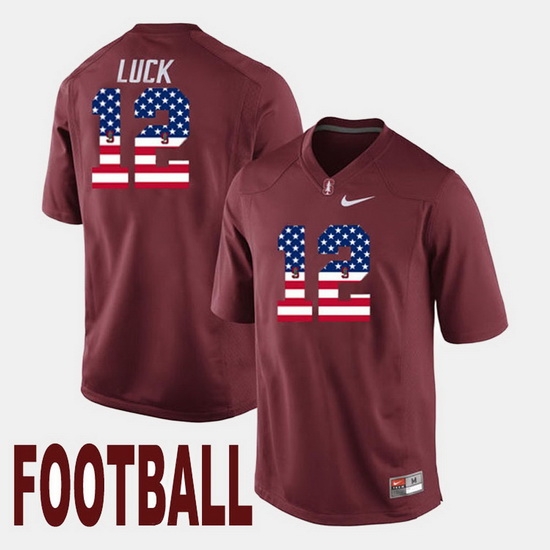 Andrew Luck Cardinal Stanford Cardinal Us Flag Fashion Jersey Andrew Luck Cardinal Stanford Cardinal Us Flag Fashion Jersey