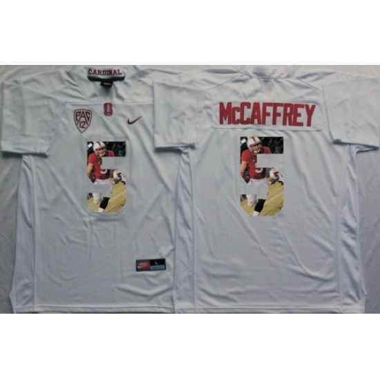 Stanford Cardinal 5 Christian McCaffrey White Portrait Number College Jersey Stanford Cardinal 5 Christian McCaffrey White Portrait Number College Jersey