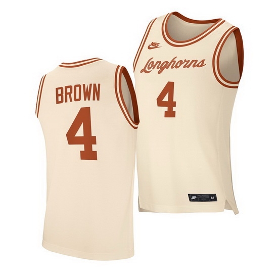 Texas Longhorns Greg Brown Cream Retro Texas Longhorns Jersey Texas Longhorns Greg Brown Cream Retro Texas Longhorns Jersey