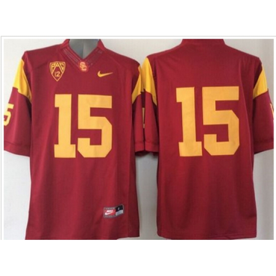 USC Trojans #15 Red PAC 12 C Patch Stitched NCAA Jersey USC Trojans #15 Red PAC 12 C Patch Stitched NCAA Jersey