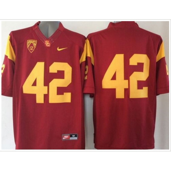 USC Trojans #42 Ronnie Lott Red PAC 12 C Patch Stitched NCAA Jersey USC Trojans #42 Ronnie Lott Red PAC 12 C Patch Stitched NCAA Jersey