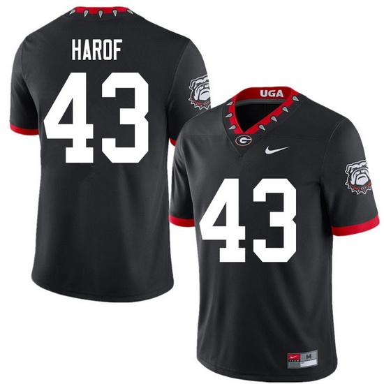 2020 Men #43 Chase Harof Georgia Bulldogs Mascot 100th Anniversary College Football Jerseys Sale-Bla 2020 Men #43 Chase Harof Georgia Bulldogs Mascot 100th Anniversary College Football Jerseys Sale-Bla