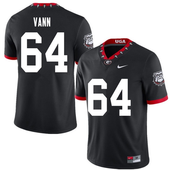 2020 Men #64 David Vann Georgia Bulldogs Mascot 100th Anniversary College Football Jerseys Sale-Blac 2020 Men #64 David Vann Georgia Bulldogs Mascot 100th Anniversary College Football Jerseys Sale-Blac