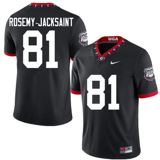 2020 Men #81 Marcus Rosemy-Jacksaint Georgia Bulldogs Mascot 100th Anniversary College Football Jers 2020 Men #81 Marcus Rosemy-Jacksaint Georgia Bulldogs Mascot 100th Anniversary College Football Jers