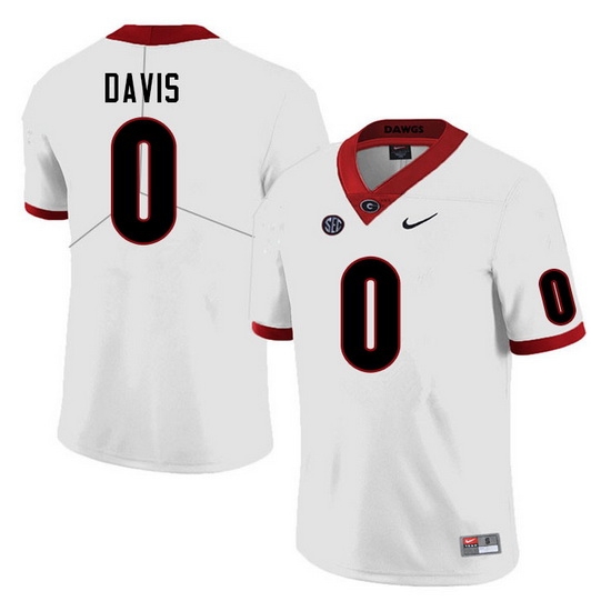 Men #0 Rian Davis Georgia Bulldogs College Football Jerseys Sale-White Men #0 Rian Davis Georgia Bulldogs College Football Jerseys Sale-White