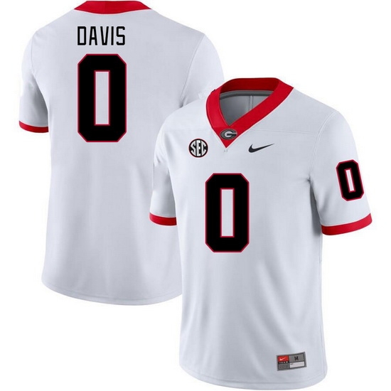Men #0 Rian Davis Georgia Bulldogs College Football Jerseys Stitched-White Men #0 Rian Davis Georgia Bulldogs College Football Jerseys Stitched-White
